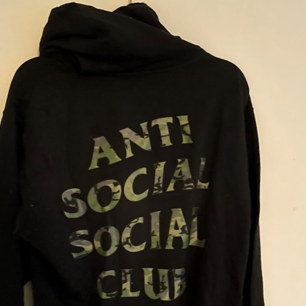 Anti Social Social Club Black and Camo Hoodie